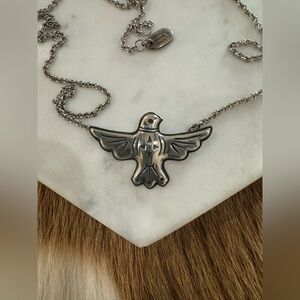 James Avery  Retired  Sterling Silver Rain Dove Pendant 19” Chain Necklace